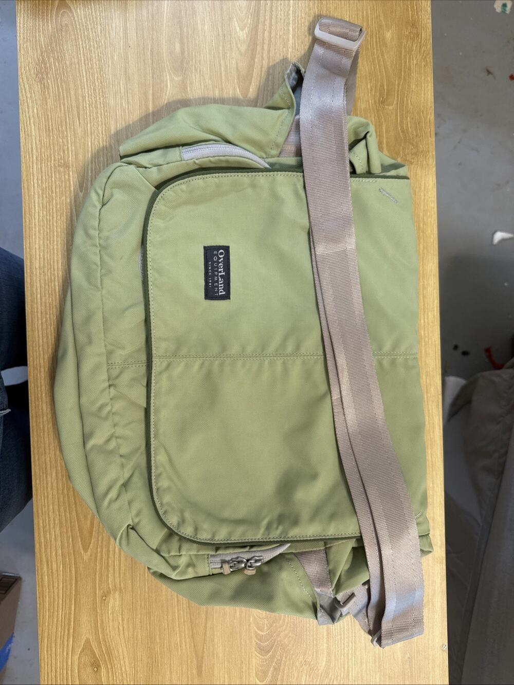 Vintage Overland Equipment Messenger Bag Travel Laptop Shoulder Bag Green